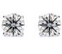 GIA Diamond Stud Solitaire Earring 2.00 CT Claw Setting In 18K White Gold 