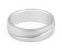 9K Gents Wedding Band with a Curved Inlay Detail Polished and Emery Fine Finish