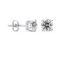 GIA Diamond Stud Solitaire Earring 2.00 CT Claw Setting In 18K White Gold 