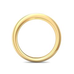 Diamond Gold Ladies Wedding Ring Channel Setting Shiny Finish In 18K Yellow Gold 