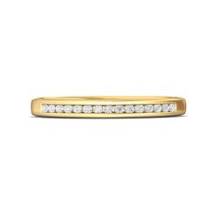 Flat Profile Channel Set Women's Wedding Ring In 18K Yellow Gold 