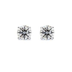 GIA Diamond Stud Solitaire Earring In 4 Claw Setting