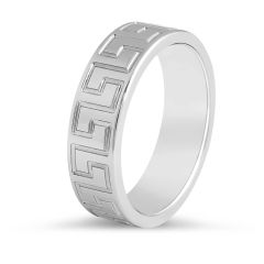Gents Wedding Band with  classic Greek ornament.