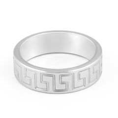 Gents Wedding Band 8.00MM with Classic Greek Ornament