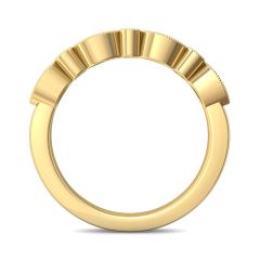Milgrain Marquise And Dot Diamond Wedding Ring In 18K Yellow Gold