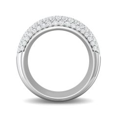 2 .50Ct Seven Row Round Cut Lab Grown Diamond Dress Ring Pave Setting In 18K White Gold
