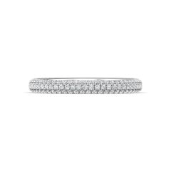 Triple Row Diamond Eternity Ring Pavé Set Diamonds In 18K White Gold 