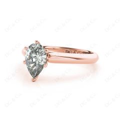 Pear Cut Solitaire Diamond Engagement Ring in six claw setting in 18K Rose