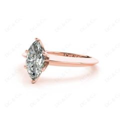 Marquise cut diamond classic engagement ring in six claw setting in 18K Rose