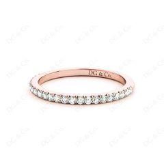 Wedding Diamond Ring with Micro Pave Setting in 18K Rose