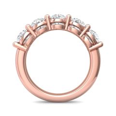 Five Stone Shared Prong Contour Diamond Wedding Ring In 18K Rose Gold