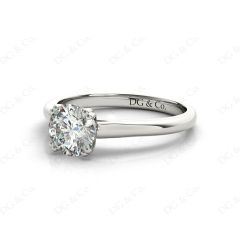 Round Cut Diamond Engagement Claw Set Solitaire Ring in 18K White