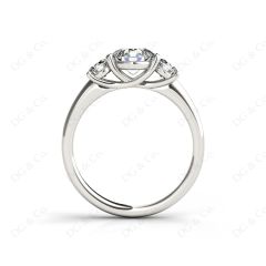 Trilogy Cross Over Four Claw Round Cut Diamond Ring Setting in 18K White Gold