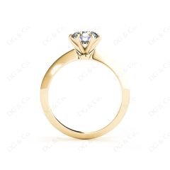 Round Cut Classic Six Claw Diamond Engagement Solitaire Ring in 18K Yellow