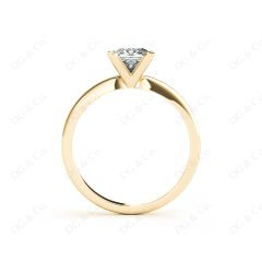 Princess Cut Diamond Engagement Ring with Claw set centre stone in 18K Yellow