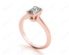 Emerald cut classic diamond solitaire engagement ring in 18K Rose