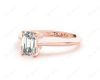 Emerald cut classic diamond solitaire engagement ring in 18K Rose