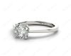 Round Cut Diamond Engagement Ring with Claw set centre stone in Platinum