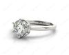 Round Cut Diamond Engagement Ring with Claw set centre stone in 18K White