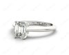 Emerald cut classic diamond solitaire engagement ring in Platinum