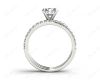 Round Cut Diamond Engagement ring with claw set centre stone in Platinum