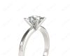 Princess Cut Diamond Engagement Ring with Claw set centre stone in Platinum