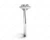 Round Cut 4 Prong Set Diamond Ring with Halo and Plain Tapered Band in Platinum