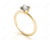 Cushion Cut Classic Four Claw Diamond Solitaire Ring in 18K Yellow