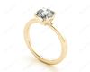 Round Cut Diamond Engagement Ring with Claw set centre stone in 18K Yellow