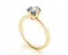 Round Cut Diamond Engagement Ring with Claw set centre stone in 18K Yellow