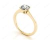 Round Cut Diamond Engagement Ring with Claw set centre stone in 18K Yellow