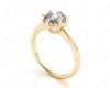 Round Cut Diamond Engagement Ring with Claw set centre stone in 18K Yellow