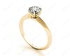 Round Cut Classic Six Claw Diamond Engagement Solitaire Ring in 18K Yellow