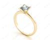 Princess Cut Diamond Engagement Ring with Claw set centre stone in 18K Yellow