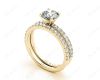 Round Cut Diamond Engagement ring with claw set centre stone in 18K Yellow