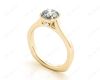 Round Cut Solitaire Diamond Engagement Ring with Four Prong set centre stone in 18K Yellow