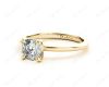 Cushion Cut Classic Four Claw Diamond Solitaire Ring in 18K Yellow