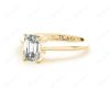 Emerald cut classic diamond solitaire engagement ring in 18K Yellow