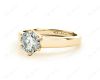 Round Cut Diamond Engagement Ring with Six Prong set centre stone in 18K Yellow