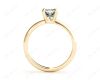 Cushion Cut Classic Four Claw Diamond Solitaire Ring in 18K Yellow