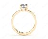 Round Cut Diamond Engagement Ring with Claw set centre stone in 18K Yellow