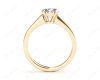 Round Cut Diamond Engagement Ring with Claw set centre stone in 18K Yellow