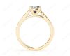 Princess Cut Diamond Engagement Ring with Claw set centre stone in 18K Yellow