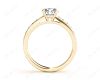 Round Cut Diamond Engagement Ring with Pave Setting Side Stones in 18K Yellow Gold Engagement Ring