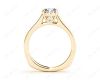 Round Cut Solitaire Diamond Engagement Ring with Four Prong set centre stone in 18K Yellow