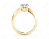 Round Cut Solitaire Diamond Engagement Ring with Four Prong set centre stone and a Knife Edge Band in 18K Yellow