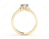 Round Cut Diamond Engagement Ring with Six Prong set centre stone in 18K Yellow