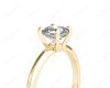 Cushion Cut Classic Four Claw Diamond Solitaire Ring in 18K Yellow