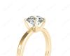 Round Cut Diamond Engagement Ring with Claw set centre stone in 18K Yellow