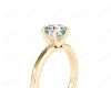 Round Cut Diamond Engagement Ring with Claw set centre stone in 18K Yellow